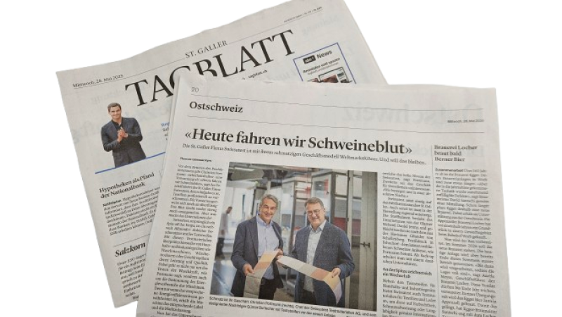 „Heute fahren wir Schweineblut“ – das St. Galler Tagblatt berichtet über Swissatest Image